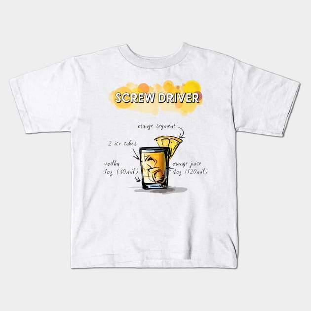 SCREWDRIVER COCKTAIL Kids T-Shirt by xposedbydesign